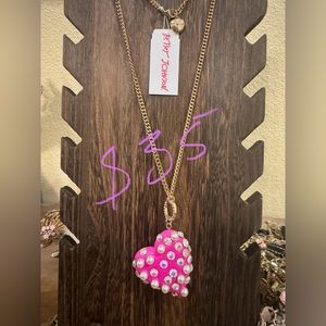 Betsey Johnson hot pink necklace NWT